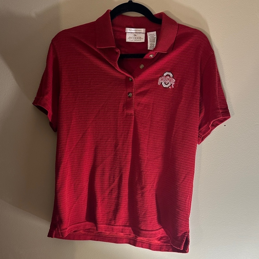 Antigua Women's Red Performance Polo Ohio state